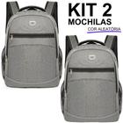 Kit 2 Mochilas Bolsa Viagem Resistente Casual Viagem Faculdade Coreana Prática Unissex Mala Escolar