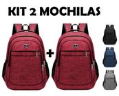 Kit 2 Mochilas Bolsa Viagem Resistente Coreana Escolar Casual Masculina Feminina Faculdade - Cores - New Bag