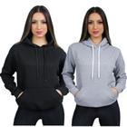 Kit 2 Moletom Feminino Estiloso Blusa de Frio Moleton