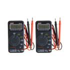 Kit 2 Multímetro Digital Bolso 3/4 Dígitos Cat Ii 500v Tensão Resistência Continuidade Md-550 Portátil Com Estojo