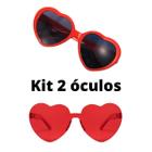 Kit 2 Óculos De Coração Adulto Estilo Lolita Vermelho Festa