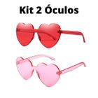 Kit 2 Óculos De Coração Adulto Transparente Lolita Festa