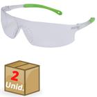 Kit 2 Oculos Epi Proteçao Uv Antirrisco Segurança Trabalho Construção Civil Obra Fume Transparente