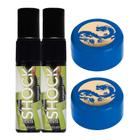 Kit 2 Óleo Spray Shock Plus Menta + 2 Pomada Fogo do Dragão Ginseng (azul)