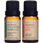 Kit 2 Óleos Essenciais Via Aroma Laranja Doce e Eucalipto Para Aromaterapia 10 Ml