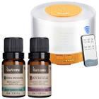 Kit 2 Oleos Essenciais Via Aroma Menta e Patchoulli + Difusor Aromático Madeira