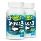 Kit 2 Ômega 3 óleo de peixe 1200mg 60 cápsulas Unilife