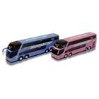 Kit 2 Ônibus Da Viação Águia Branca ul E Rosa 30Cm