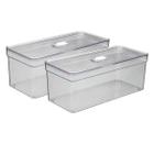 Kit 2 Organizador De Ovos 40un 6,8l Transparente Resistentes