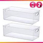 Kit 2 Organizador Diamond 23 x 11 x 8 cm Cesto Caixa Organizadora de Geladeira Acríico - Paramount