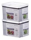 Kit 2 Organizador Hermético Frutas Verdura Empilhável 1,8l