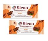 Kit 2 Pacotes Cobertura Chocolate Blend Sicao Barra 1Kg