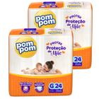 Kit 2 Pacotes de Fraldas Descartável Infantil Pom Pom Protek