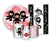 Kit 2 Painéis De Festa + Trio De Capas Cilindro - Ninjas Cute Infantil 002