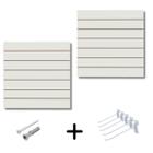 Kit 2 Painel Canaletado Branco Mdf Para Loja 0,90x0,90m + 20 Ganchos Branco de 15cm - Little Wood