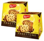 Kit 2 panetone bauducco chocottone chocolate natal 400g