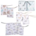 Kit 2 Panos de boca para Bebê Soft Estampado Super Absorvente E Macia C/ Prendedor De Chupeta - Minasrey