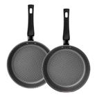 Kit 2 Panquequeira Frigideira 22cm Cozinha Alumínio Antiaderente Crepes Durável Omeletes Cinza Gourmet Reforçada