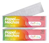 Kit 2 papel multicolors 100 folhas vermelho - Papel Para Mechas