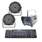 Kit 2 par led slim+ máquina de fumaça 600w + mesa dmx 512 - ONELIGHT