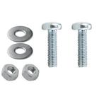 Kit 2 Parafuso Com Porca Arruela Ferro Maquina 6/16X1 Fixação Maquina Metal Madeira Insdustrial