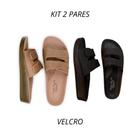 Kit 2 Pares Chinelo Feminino Ortopédico Confortavel tiras autocolantes