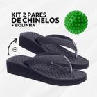 Kit 2 Pares Chinelo Para Esporão e Fascite + Bola de Cravo Massageadora