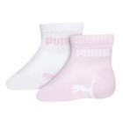 Kit 2 Pares de Meia Puma Bebê Cano Baixo - Rosa e Branco