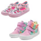 Kit 2 Pares Sandália Menina Papete Rosa E Tênis Infantil Colorido Borboleta Mzkid