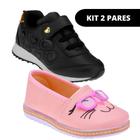 Kit 2 Pares Sapato e Sapatilha Feminina Infantil Menina