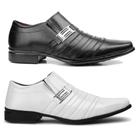 kit 2 pares sapato social masculino Pizzolev original preto e branco