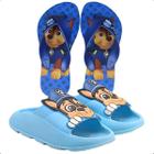 Kit 2 Pares Slide Nuvem Chinelo Infantil Menino Nexa Patrulha Azul Lançamento Original