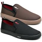 Kit 2 Pares Tênis Slip On Masculino Lona Dia a Dia Casual