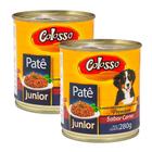 Kit 2 Patê para Cães Colosso Premium Junior Sabor Carne Lata com 280g