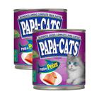 Kit 2 Patê para Gatos Papa Cats Sabor Peixe em Lata 280g