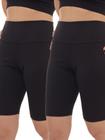 Kit 2 Peças - Bermuda Feminina Legging Ciclista Cintura Alta Suplex Academia Fitness
