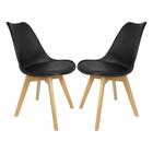 KIT 2 Peças Cadeira Eames Leda Preta Luxo Casa Escritório Combo