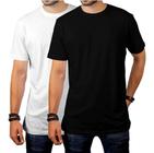 Kit 2 peças camisas masculinas manga curta gola redonda lisa