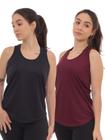 Kit 2 Peças - Camiseta Regata Feminina Dry Fit Estampada Poliester Academia - Per Tutti Wear