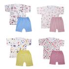 Kit 2 Peças Conjunto Pijaminha Estampado Com Shorts