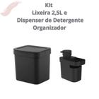 Kit 2 Peças - Lixeira e Dispenser De Detergente Organizador de Pia