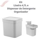 Kit 2 Peças - Lixeira e Dispenser De Detergente Organizador de Pia