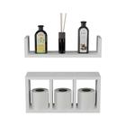 Kit 2 Peças Nicho Prateleira para Banheiro Branco 40 x 12cm - Mercado das Prateleiras