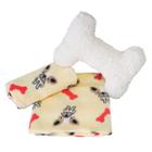 Kit 2 Peças Pet Cobertor Fleece e Travesseiro Ossinho Soft