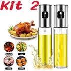 Kit 2 Peças Spray Pulverizador Vidro Inox Borrifador Azeite Vinagre Essenciais De Cozinha Oliva