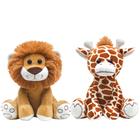 Kit 2 Pelúcias Safari Girafinha e Leãozinho Quarto Bebê Buba