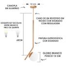 Kit 2 Pendente Inclinado Globo 15 Jabuticaba Dourado Bf - Fabriluz