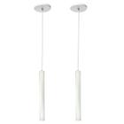 Kit 2 Pendente Luminária Tubo Branco 30 Cm - AZ Casa Decor