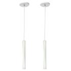 Kit 2 Pendente Luminária Tubo Branco 30 Cm