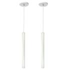 Kit 2 Pendente Luminária Tubo Branco 40 Cm - AZ Casa Decor